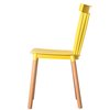 Fabulaxe Modern Plastic Dining Chair Windsor Design with Beech Wood Legs, Yellow, PK 2 QI004223.YL.2